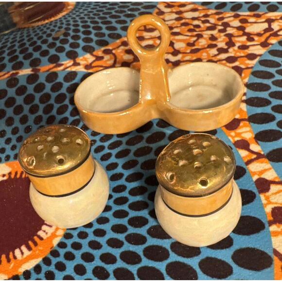 True Vintage Lusterware Salt And Pepper Shakers - Made In Japan - MCM - Japanese - Picture 2 of 4